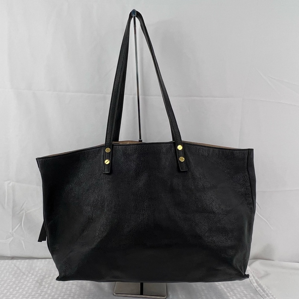 3018: Chloé Black Leather Alison Tote Gold Hardware Made in Italy